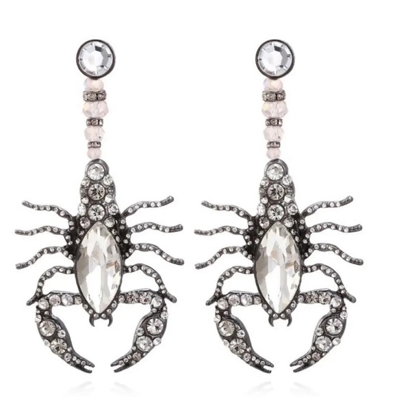 Zara Scorpion Crystal Drop Earrings - Picture 6 of 13